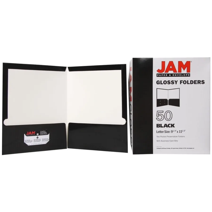 Laminated Two Pocket Glossy Folders Black Bulk 50 Box
Laminated Two Pocket Glossy Folders Black Bulk 50 Box