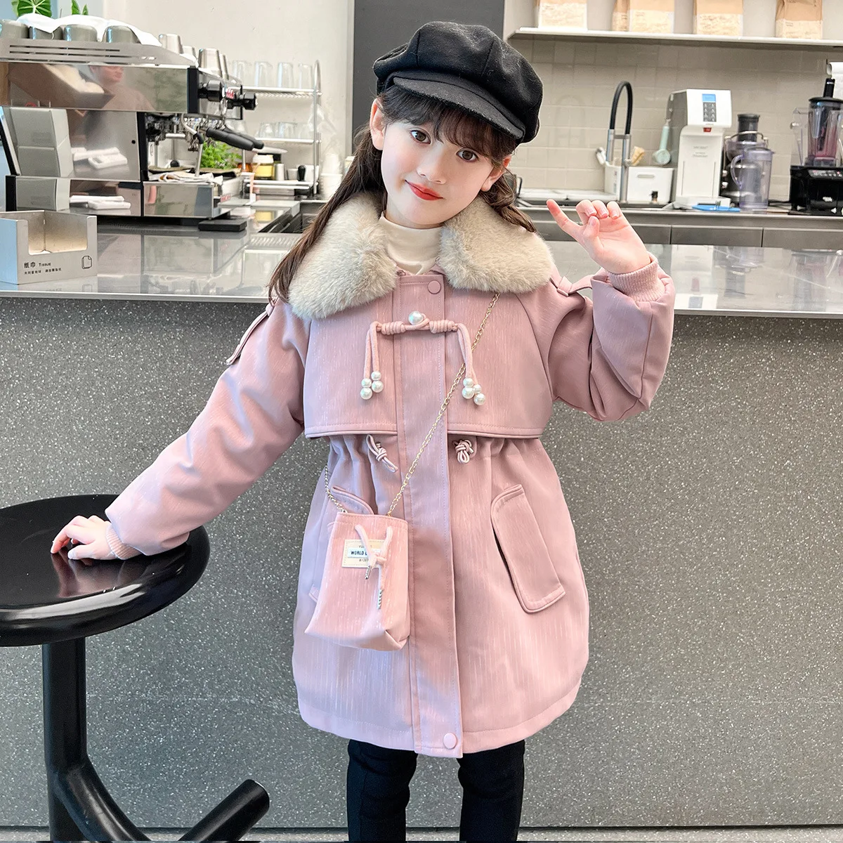 5-15T Girls Parkas Turn Fur Collar Solid Plus Velvet Thicken Warm Children'S Outerwear Jackets With Bag High Quality Red/Pink
5-15T Girls Parkas Turn Fur Collar Solid Plus Velvet Thicken Warm Children'S Outerwear Jackets With Bag High Quality Red/Pink