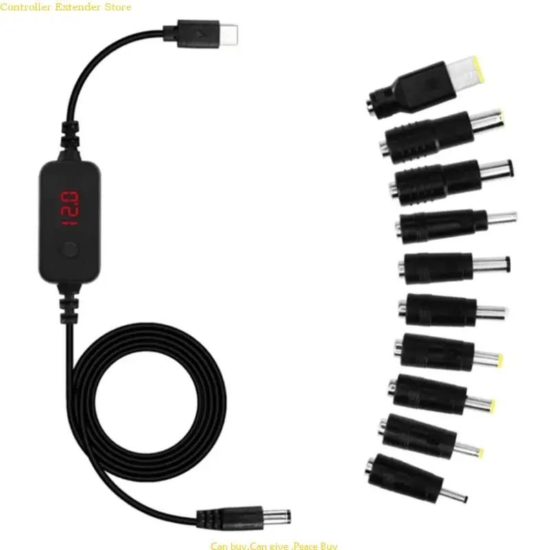 PD toDC Adapter Cable 5V 9V 12V 15V 20V Adjustable TypeC Male to DC5521 Male Power Cord with 10 Conversion Heads
PD toDC Adapter Cable 5V 9V 12V 15V 20V Adjustable TypeC Male to DC5521 Male Power Cord with 10 Conversion Heads