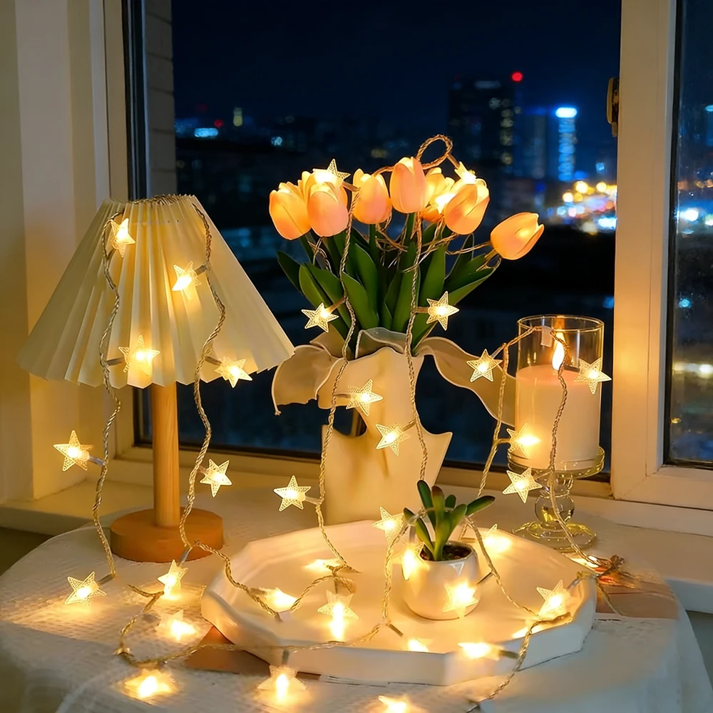 1.5m/3m/6m/10m LED Star String Lights Garland Battery Powered Wedding Birthday Party Curtain String Fairy Lamps for Home
1.5m/3m/6m/10m LED Star String Lights Garland Battery Powered Wedding Birthday Party Curtain String Fairy Lamps for Home