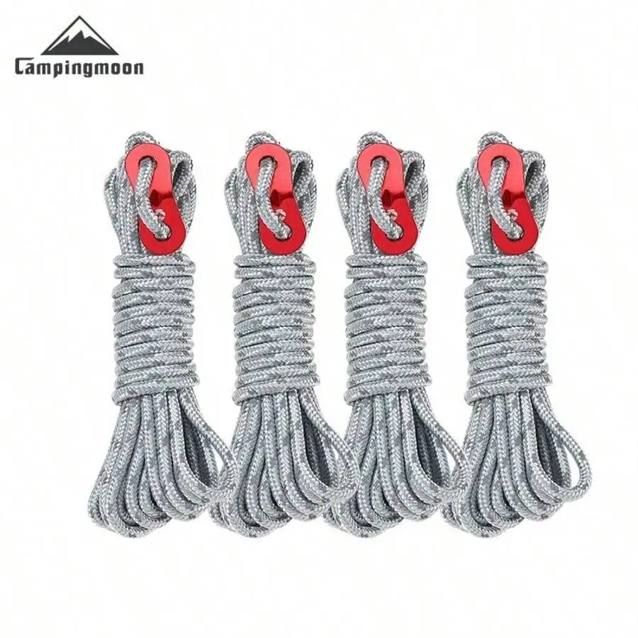 CAMPINGMOON 4mm Reflective Tent Rope, Outdoor Camping Reinforced Durable Sunshade Canopy Tie Down Windproof Rope, FS-4500
CAMPINGMOON 4mm Reflective Tent Rope, Outdoor Camping Reinforced Durable Sunshade Canopy Tie Down Windproof Rope, FS-4500