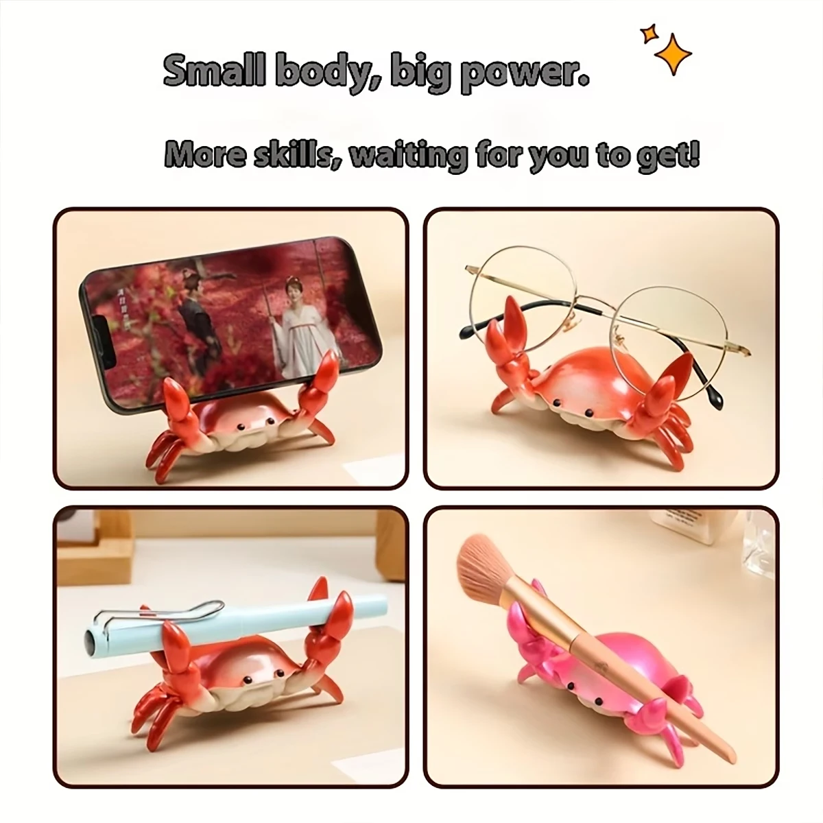 1 Large Cute Crab-Shaped Phone Stand, Multi-Purpose Pen Holder, Glasses, Lipstick, and Key Storage Rack, Inspired by Japanese Design - Made from Lightweight and Durable Pp Material - Perfect for Use in the Office, Home, Parties, and Family Exhibitions, Ev
1 Large Cute Crab-Shaped Phone Stand, Multi-Purpose Pen Holder, Glasses, Lipstick, and Key Storage Rack, Inspired by Japanese Design - Made from Lightweight and Durable Pp Material - Perfect for Use in the Office, Home, Parties, and Family Exhibitions, Ev