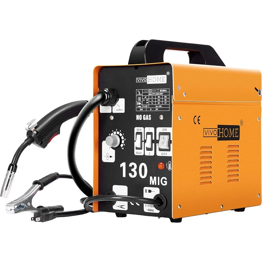 MIG Welder 130 Flux Core Wire Automatic Feed Welding Machine Portable No Gas 110V 120V AC DIY Home Welder w/Free Mask
MIG Welder 130 Flux Core Wire Automatic Feed Welding Machine Portable No Gas 110V 120V AC DIY Home Welder w/Free Mask