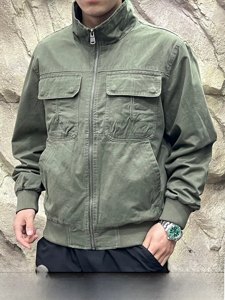 Washed Pure Cotton Outdoor Jacket Men's Stand Collar Heavyweight Spring Autumn Wear Resistant Standard Fit Zipper Closure
Washed Pure Cotton Outdoor Jacket Men's Stand Collar Heavyweight Spring Autumn Wear Resistant Standard Fit Zipper Closure
