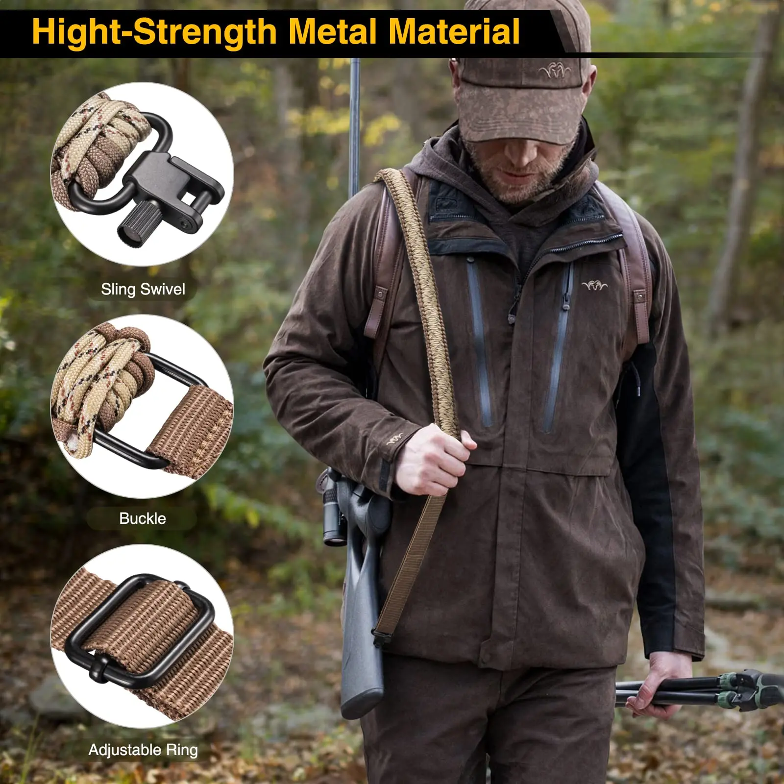 Airsoft Rifle 2 Point Sling 550 Paracord Shotgun Slings Nylon Webbing Strap with Tri-Lock Swivel Adjustable Length for Hunting
Airsoft Rifle 2 Point Sling 550 Paracord Shotgun Slings Nylon Webbing Strap with Tri-Lock Swivel Adjustable Length for Hunting