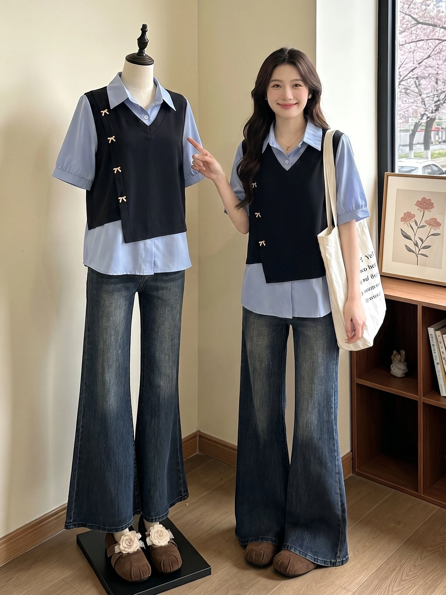Elegant Blue Short Sleeve Shirt Women's plus Size Irregular Shoulder Line Commute Style Korean Version Summer New Arrival
Elegant Blue Short Sleeve Shirt Women's plus Size Irregular Shoulder Line Commute Style Korean Version Summer New Arrival