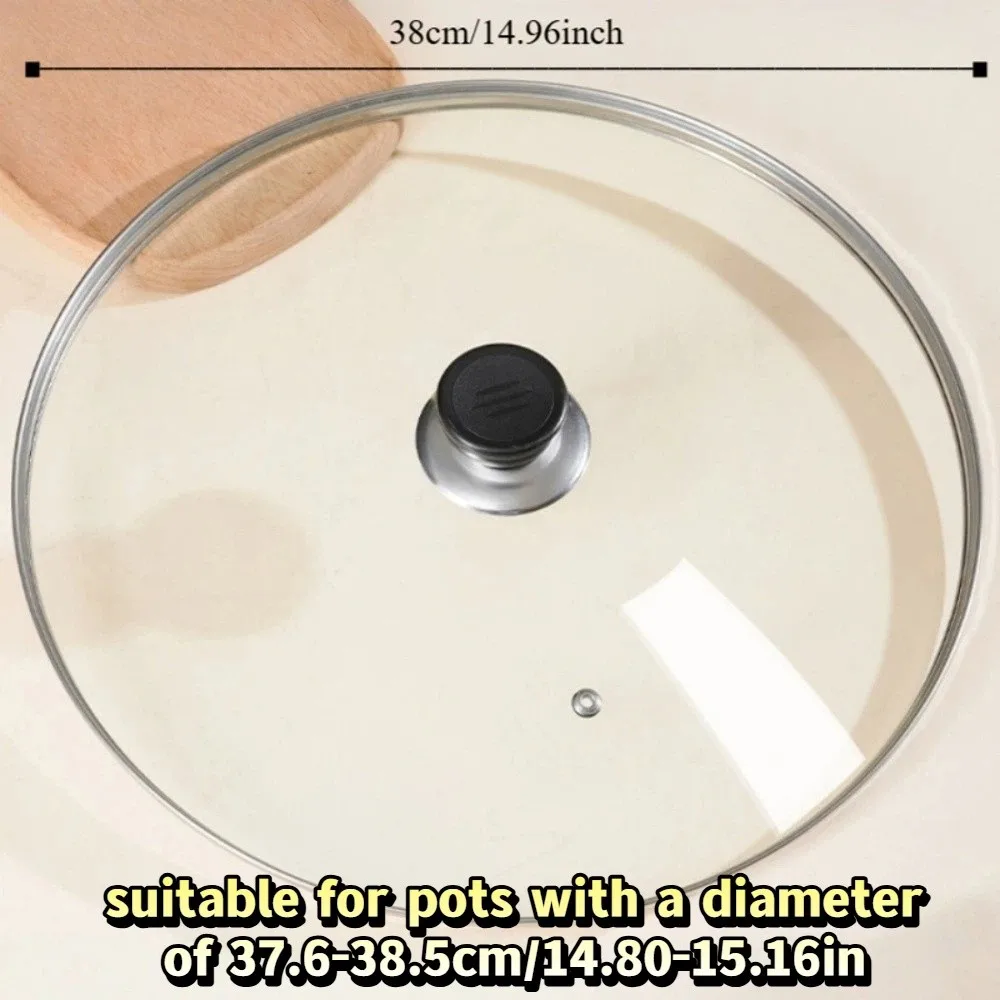 14-38cm/6-15in Tempered Glass Pot Lid Black Plastic Knob Universal Vertical Pan Lid Heat Resistant Anti-scalding
14-38cm/6-15in Tempered Glass Pot Lid Black Plastic Knob Universal Vertical Pan Lid Heat Resistant Anti-scalding