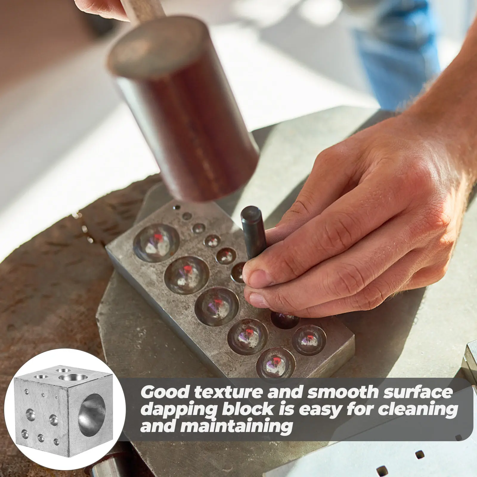 Sturdy Metal Dapping Block Jewelry Making Tool for Gold Silver Processing Professional Grade Wear Resistant Doming Block Coin
Sturdy Metal Dapping Block Jewelry Making Tool for Gold Silver Processing Professional Grade Wear Resistant Doming Block Coin