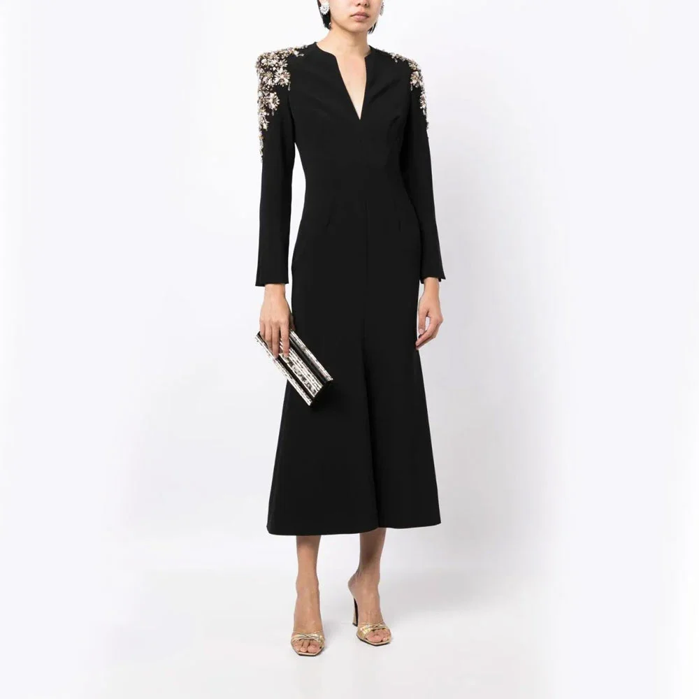 Customized Formal Gown Women Prom Evening Dress For Sexy V-Neck Elegant Crystal A-Line Black Cocktail
Customized Formal Gown Women Prom Evening Dress For Sexy V-Neck Elegant Crystal A-Line Black Cocktail