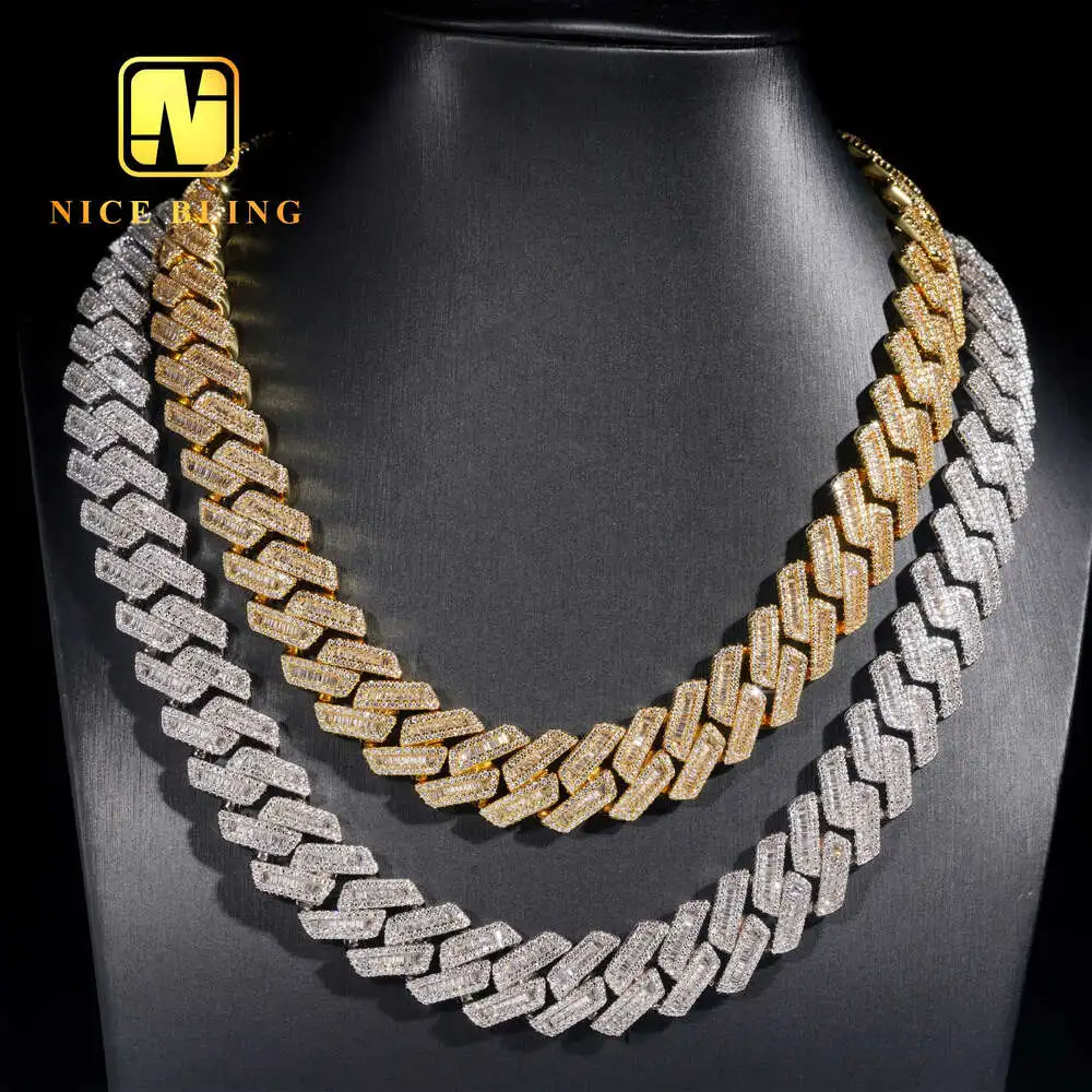 17mm Cuban Link Chains Men Hip Hop Jewelry Baguette Cz Diamond Necklaces Iced Out Brass Chains
17mm Cuban Link Chains Men Hip Hop Jewelry Baguette Cz Diamond Necklaces Iced Out Brass Chains