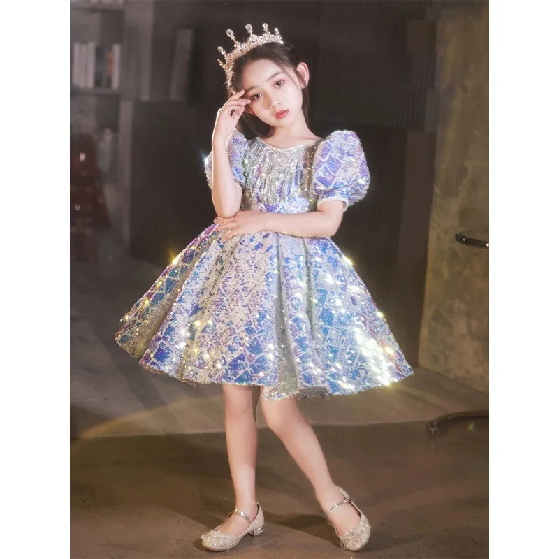 Girls' Formal Dress Piano Performance Dress Children's Fashion Show Stylish Flower Girl Birthday Party Sequin Princess Dress Lit
Girls' Formal Dress Piano Performance Dress Children's Fashion Show Stylish Flower Girl Birthday Party Sequin Princess Dress Lit