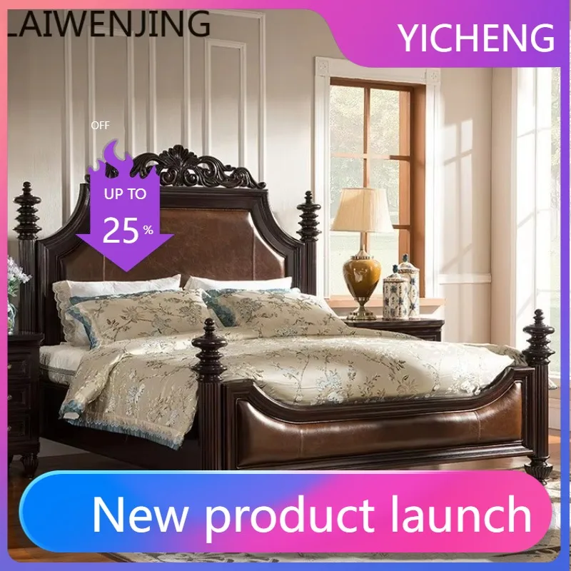 LYY light luxury oak solid wood bed rural retro old 1.8 meters double bed carved high-end furniture
LYY light luxury oak solid wood bed rural retro old 1.8 meters double bed carved high-end furniture