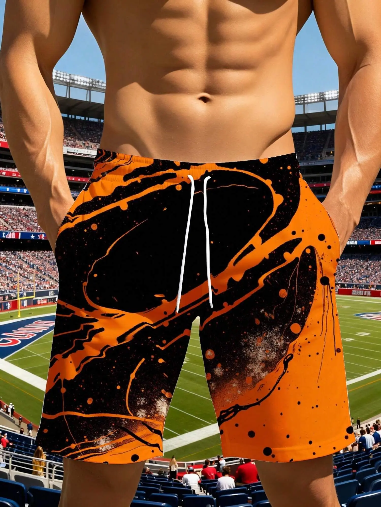 Men's Lightweight Soft Beach Shorts Loose Orange Black Abstract Splash Design Vacation Beach Party Wear
Men's Lightweight Soft Beach Shorts Loose Orange Black Abstract Splash Design Vacation Beach Party Wear