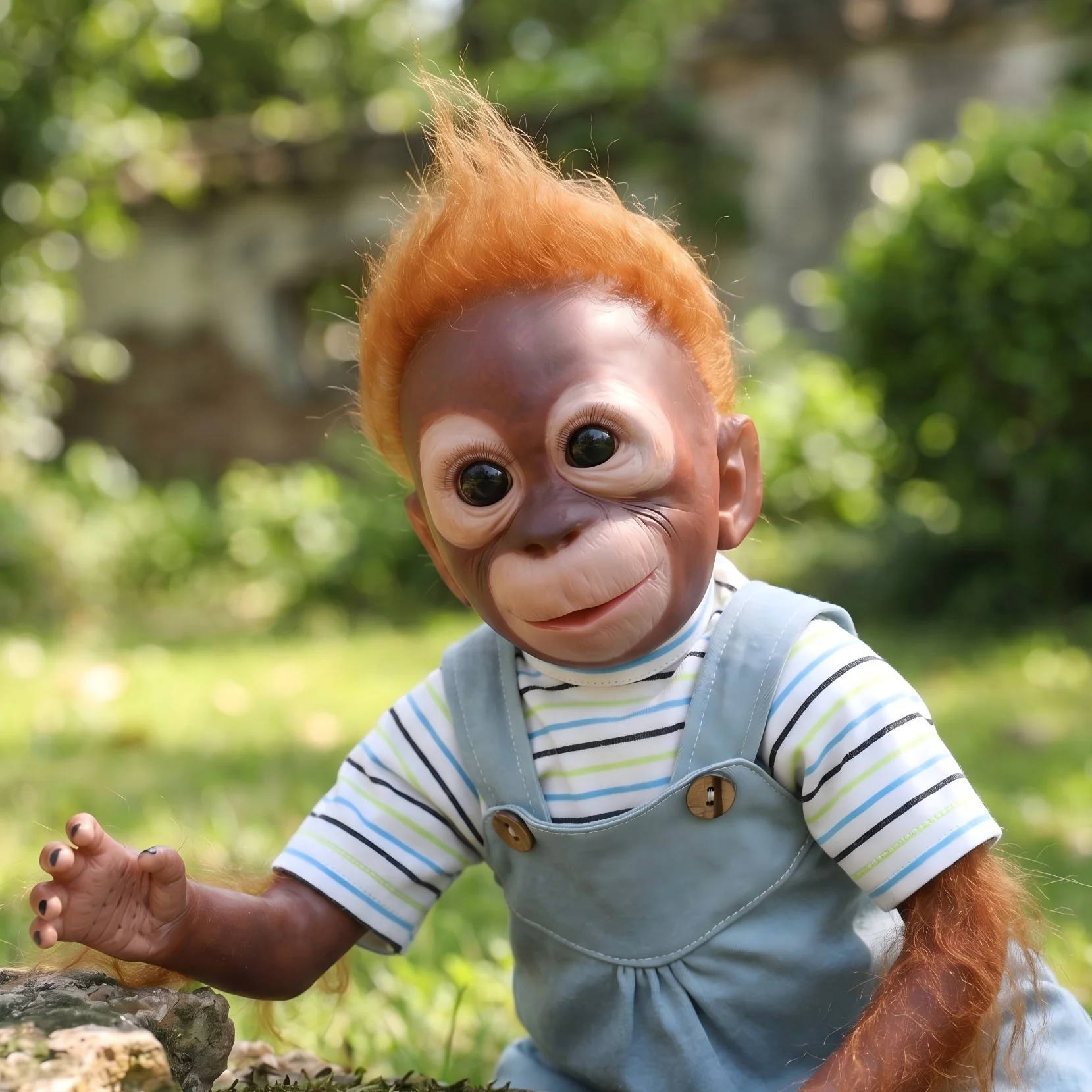 20" Realistic Reborn Monkey Baby Doll, Soft Vinyl Lifelike Orangutan with Removable Blue Outfit, Collectible Toy for Kids & Adults
20" Realistic Reborn Monkey Baby Doll, Soft Vinyl Lifelike Orangutan with Removable Blue Outfit, Collectible Toy for Kids & Adults