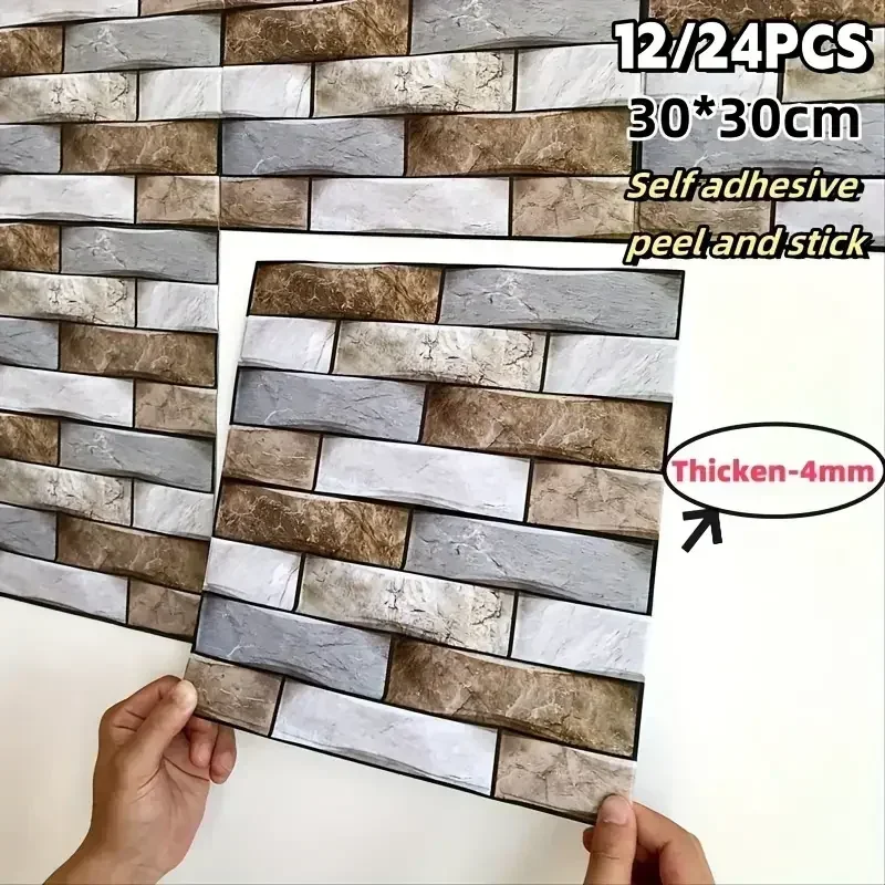 12P/24CS imitation brick self-adhesive wall stickers, peeling and pasting wall tiles PVC waterproof wallpaper, home use K-on
12P/24CS imitation brick self-adhesive wall stickers, peeling and pasting wall tiles PVC waterproof wallpaper, home use K-on