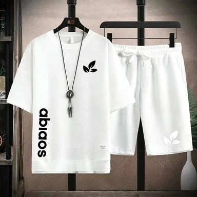 Sporty Waffle Tracksuit Men abiaos Vertical Letter & Leaf Graphic T-Shirt And Shorts Set Fashion Outfit 2026
Sporty Waffle Tracksuit Men abiaos Vertical Letter & Leaf Graphic T-Shirt And Shorts Set Fashion Outfit 2026