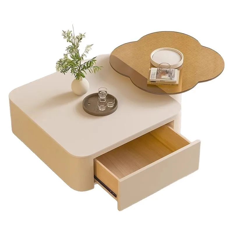 slab coffee table, small apartment simple, modern light luxury, flower glass edge table, living room household combination
slab coffee table, small apartment simple, modern light luxury, flower glass edge table, living room household combination