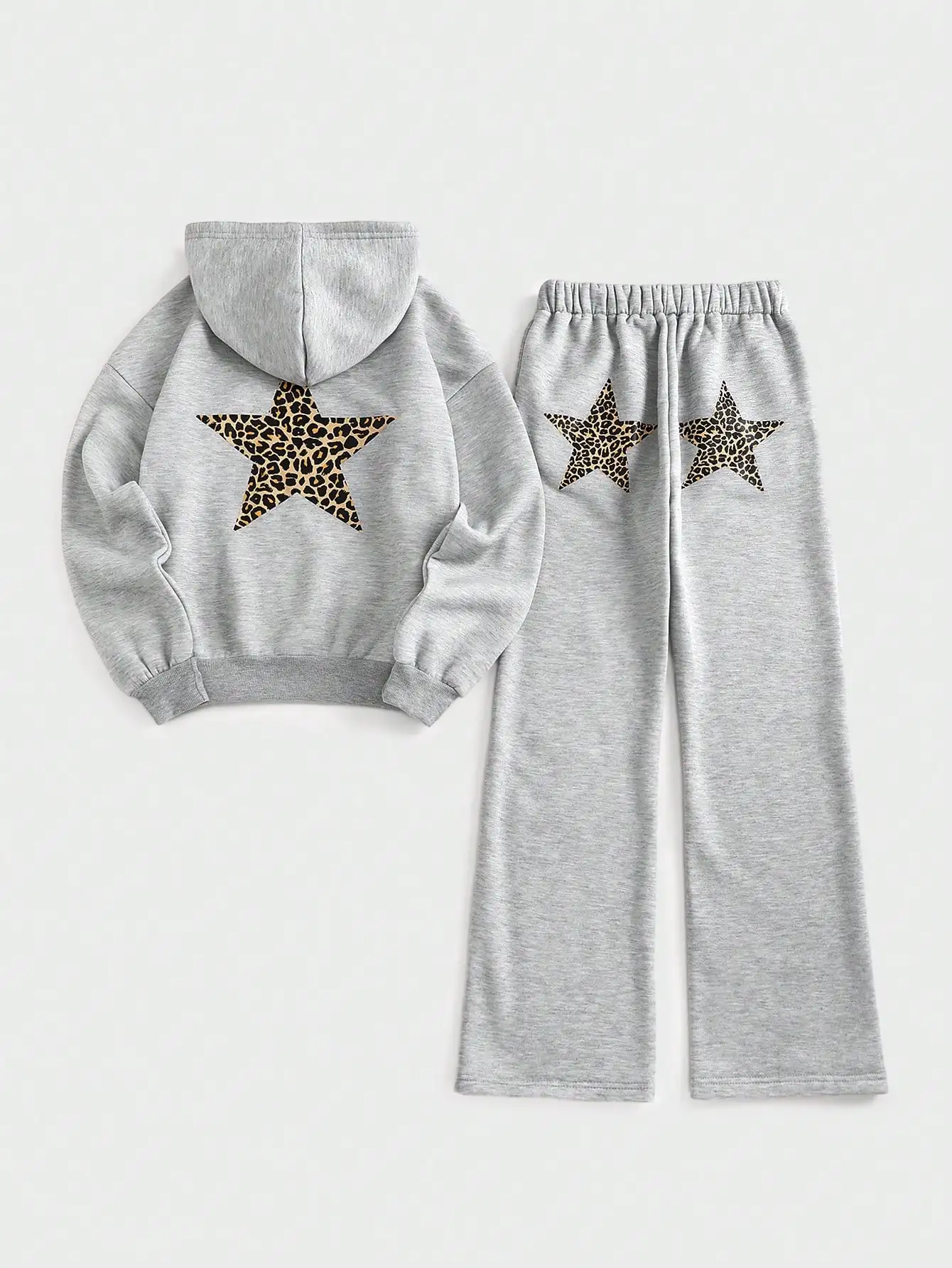 Комплект Y2K: худи и спортивные брюки с леопардовым принтом и звездами – серый уличный спортивный костюм для женщин
Комплект Y2K: худи и спортивные брюки с леопардовым принтом и звездами – серый уличный спортивный костюм для женщин