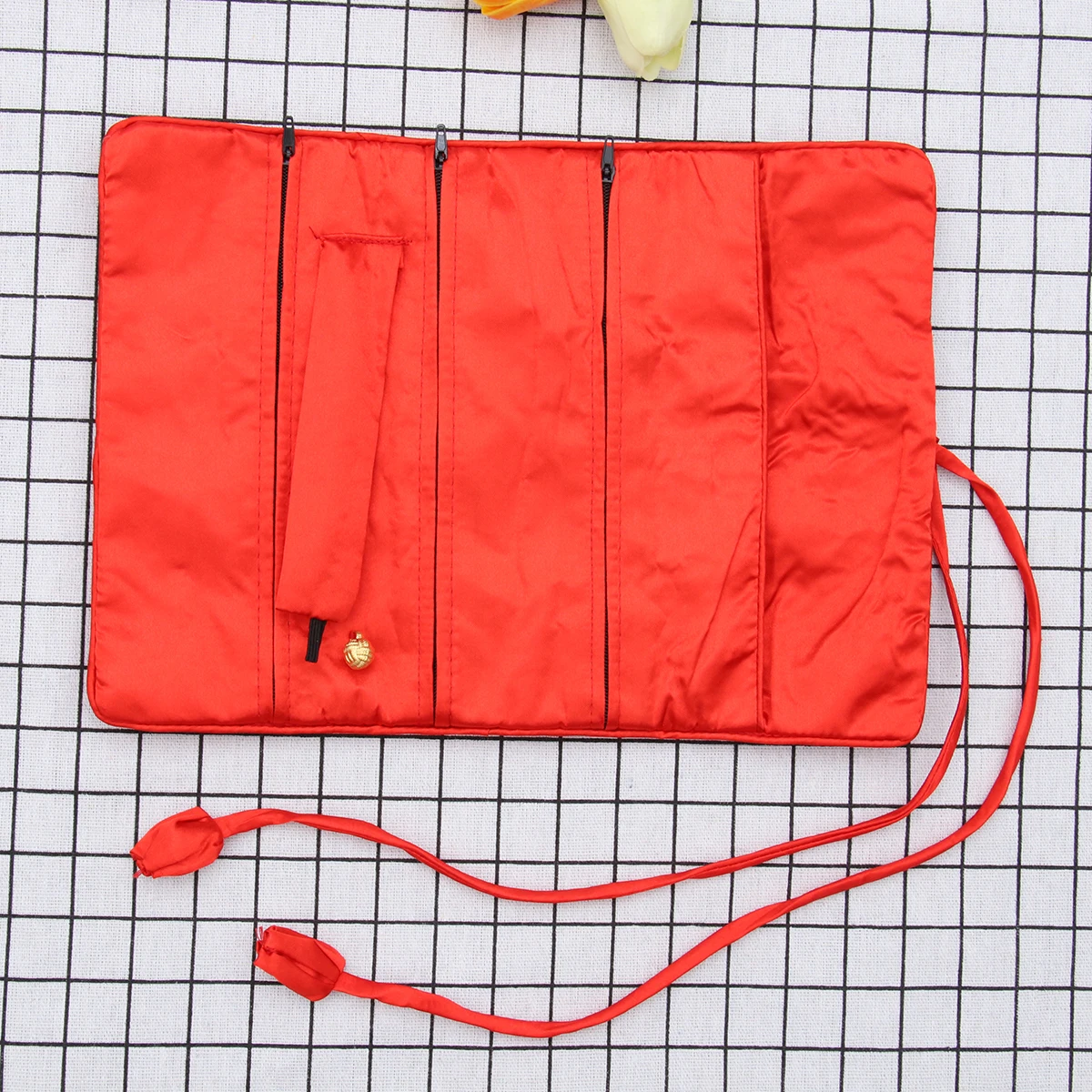 Handmade Embroidered Jewelry Roll Bag Red Storage Pouch Tie Closure Travel Organizer For Earrings Necklaces Bracelets
Handmade Embroidered Jewelry Roll Bag Red Storage Pouch Tie Closure Travel Organizer For Earrings Necklaces Bracelets