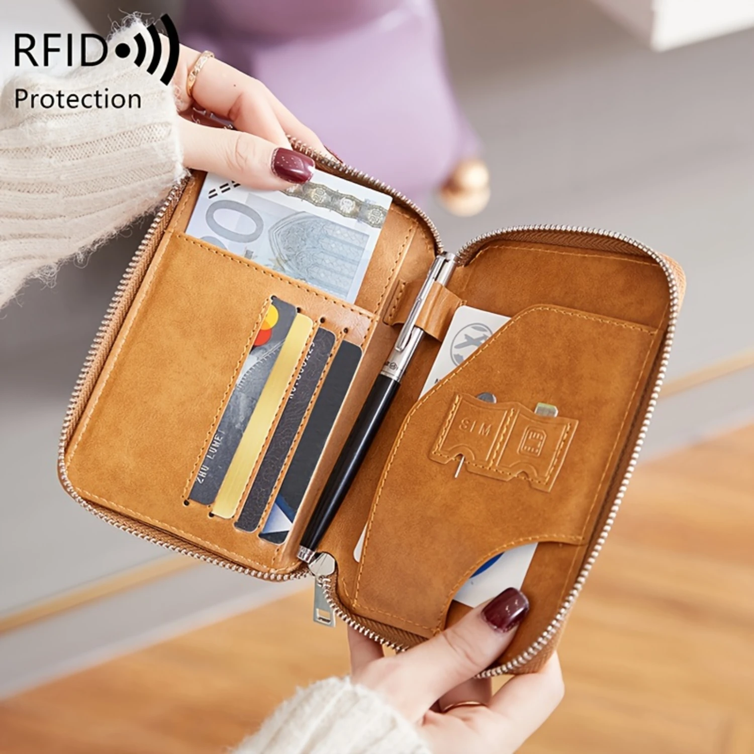 Vintage Style RFID Travel Wallet for Women - Secure, Compact & Stylish Passport & Card Holder - Perfect for Airplane Trips
Vintage Style RFID Travel Wallet for Women - Secure, Compact & Stylish Passport & Card Holder - Perfect for Airplane Trips