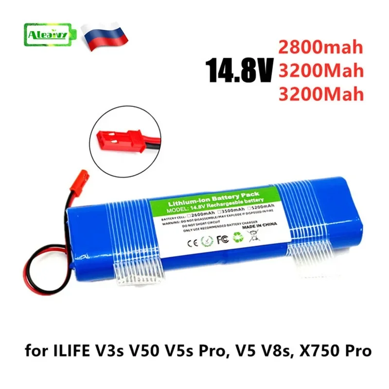 Литий-ионный аккумулятор 14,8 в 2800 мАч 3500 для ILIFE V3s V50 V5s Pro V8s X750 Аккумулятор для робота-пылесоса
Литий-ионный аккумулятор 14,8 в 2800 мАч 3500 для ILIFE V3s V50 V5s Pro V8s X750 Аккумулятор для робота-пылесоса