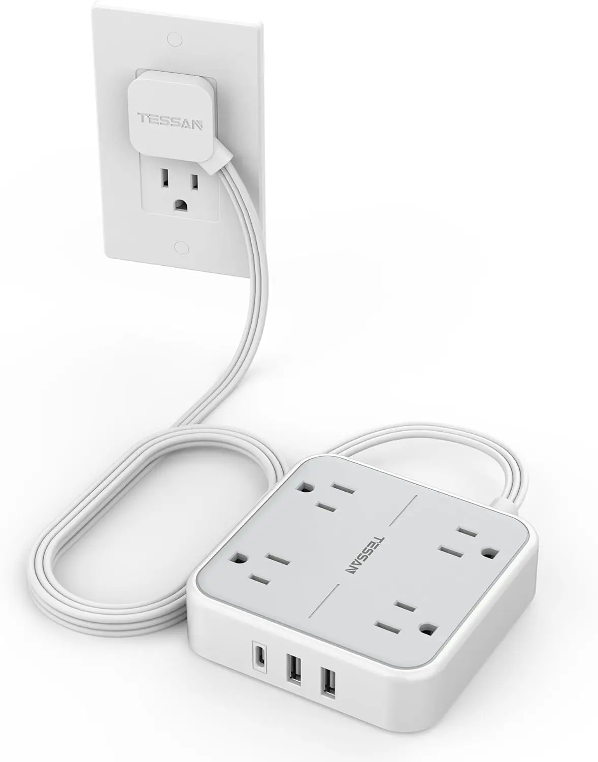 Flat Plug Power Strip with 4 Outlets 3 USB Ports, 5Ft Extension Cord, 900J Surge Protection for Home Office Dorm
Flat Plug Power Strip with 4 Outlets 3 USB Ports, 5Ft Extension Cord, 900J Surge Protection for Home Office Dorm
