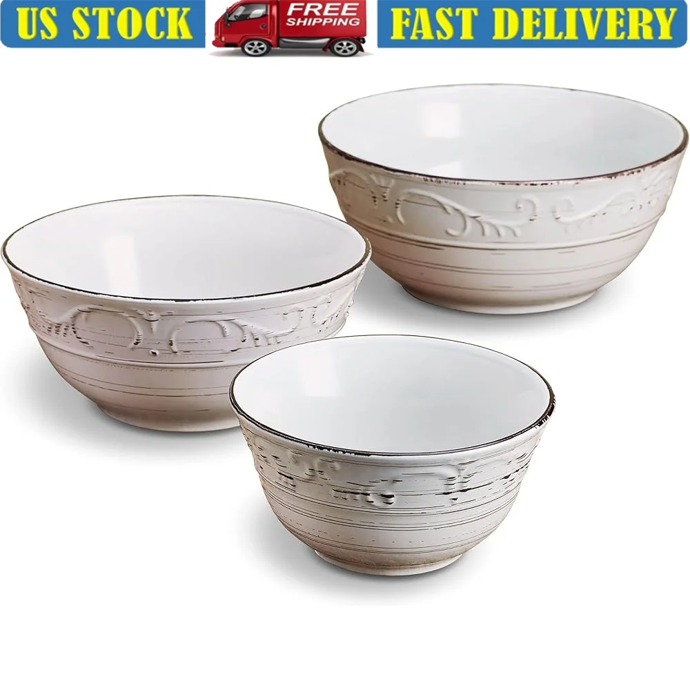 Rustic Stoneware Serving Bowls Set of 3 Dishwasher Microwave Safe Ideal Vegetables Salads Pastas Sides Kitchen Decor
Rustic Stoneware Serving Bowls Set of 3 Dishwasher Microwave Safe Ideal Vegetables Salads Pastas Sides Kitchen Decor