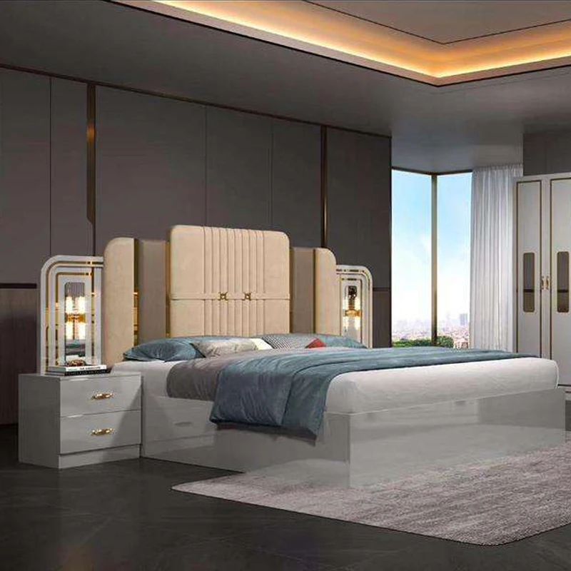 &Wholesale Cheap Modern Full Bedroom Furniture Set Queen Luxury Wooden Leather Headboard Double King Size Luxury Bed
&Wholesale Cheap Modern Full Bedroom Furniture Set Queen Luxury Wooden Leather Headboard Double King Size Luxury Bed