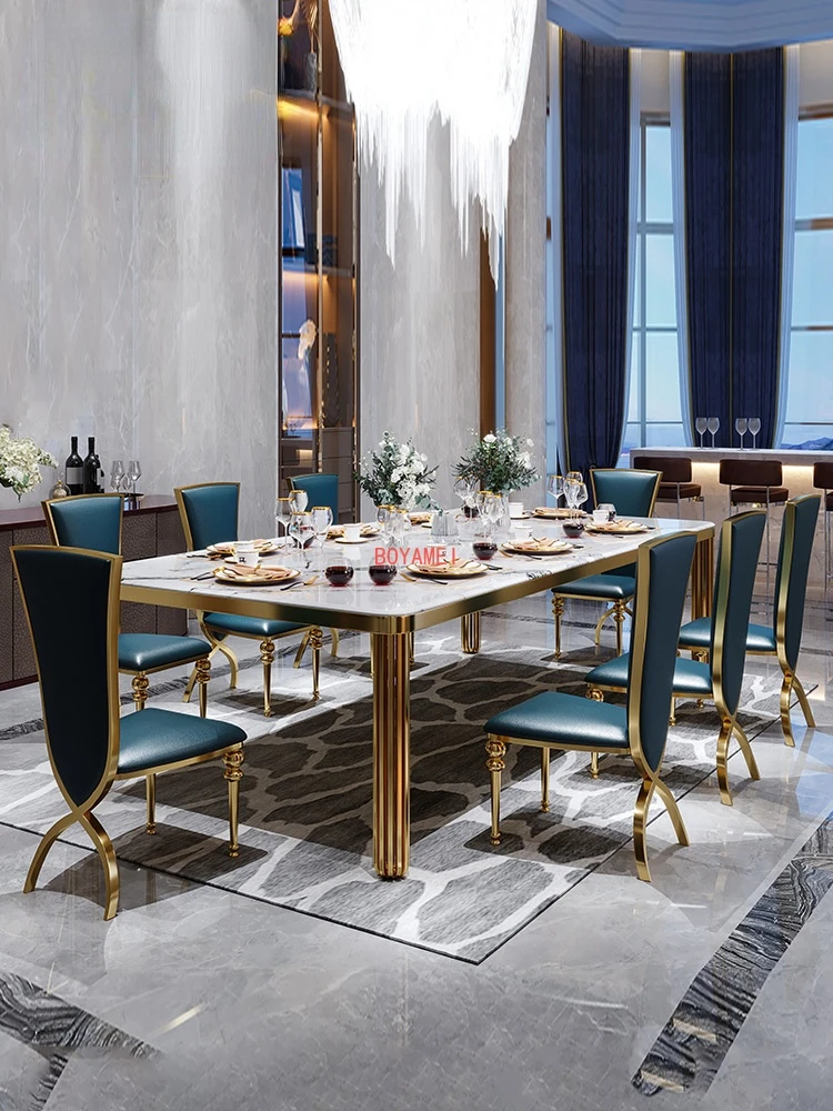 Marble dining table chair combination rectangle modern simple Italian light luxury household small-sized rock dining table
Marble dining table chair combination rectangle modern simple Italian light luxury household small-sized rock dining table