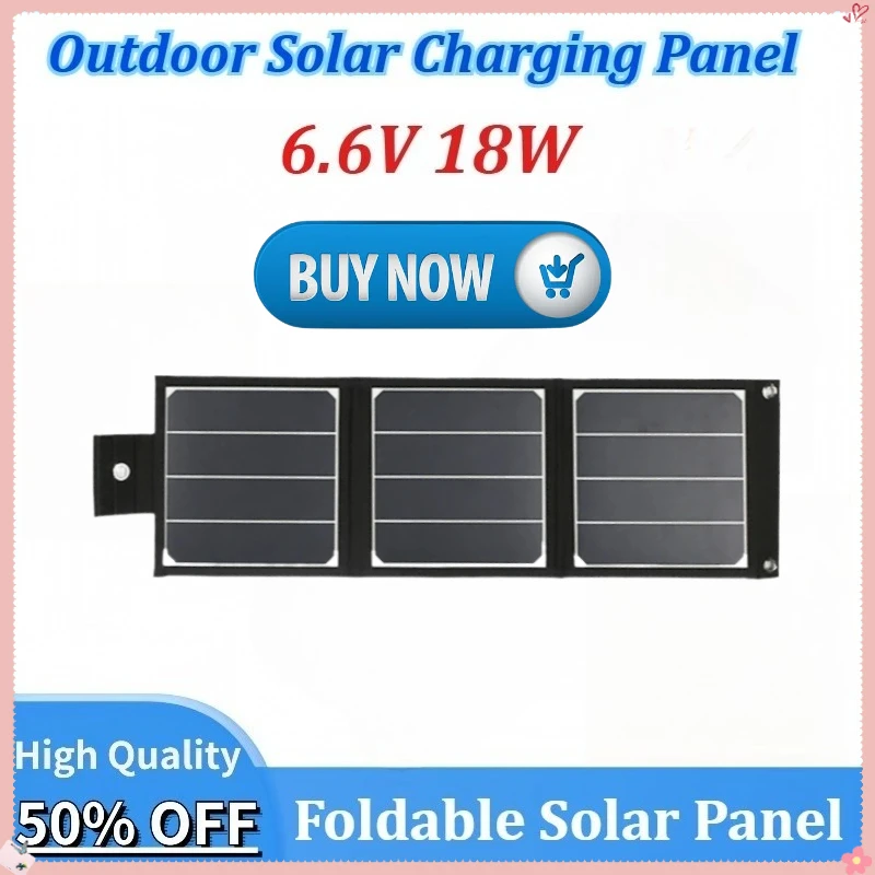 New 18W Foldable Solar Panel 6.6V USB Mobile Phone Charging Waterproof Portable Battery Bank Charging Outdoor PC Hiking Camping
New 18W Foldable Solar Panel 6.6V USB Mobile Phone Charging Waterproof Portable Battery Bank Charging Outdoor PC Hiking Camping