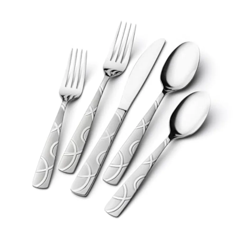 40PCS Stainless Steel Silverware Set Modern Flatware Set for Kitchen Mirror Polished Cutlery Set with Forks Spoons and Knives D
40PCS Stainless Steel Silverware Set Modern Flatware Set for Kitchen Mirror Polished Cutlery Set with Forks Spoons and Knives D