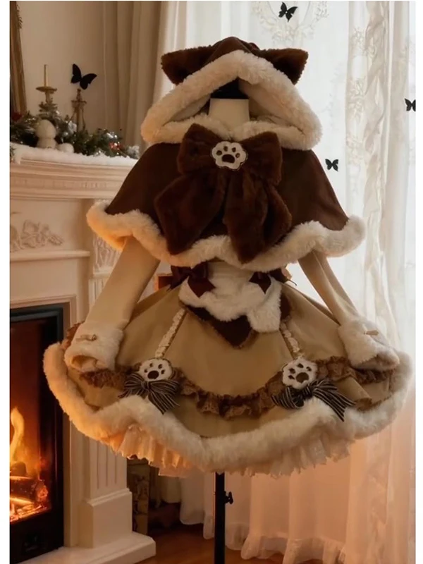 2026 Caramel Bear Winter New Sweet Hooded Cloak Design Dress Tee-piece Set Japanese Sle Lolita Soft Girl Costume Anime Themed
2026 Caramel Bear Winter New Sweet Hooded Cloak Design Dress Tee-piece Set Japanese Sle Lolita Soft Girl Costume Anime Themed