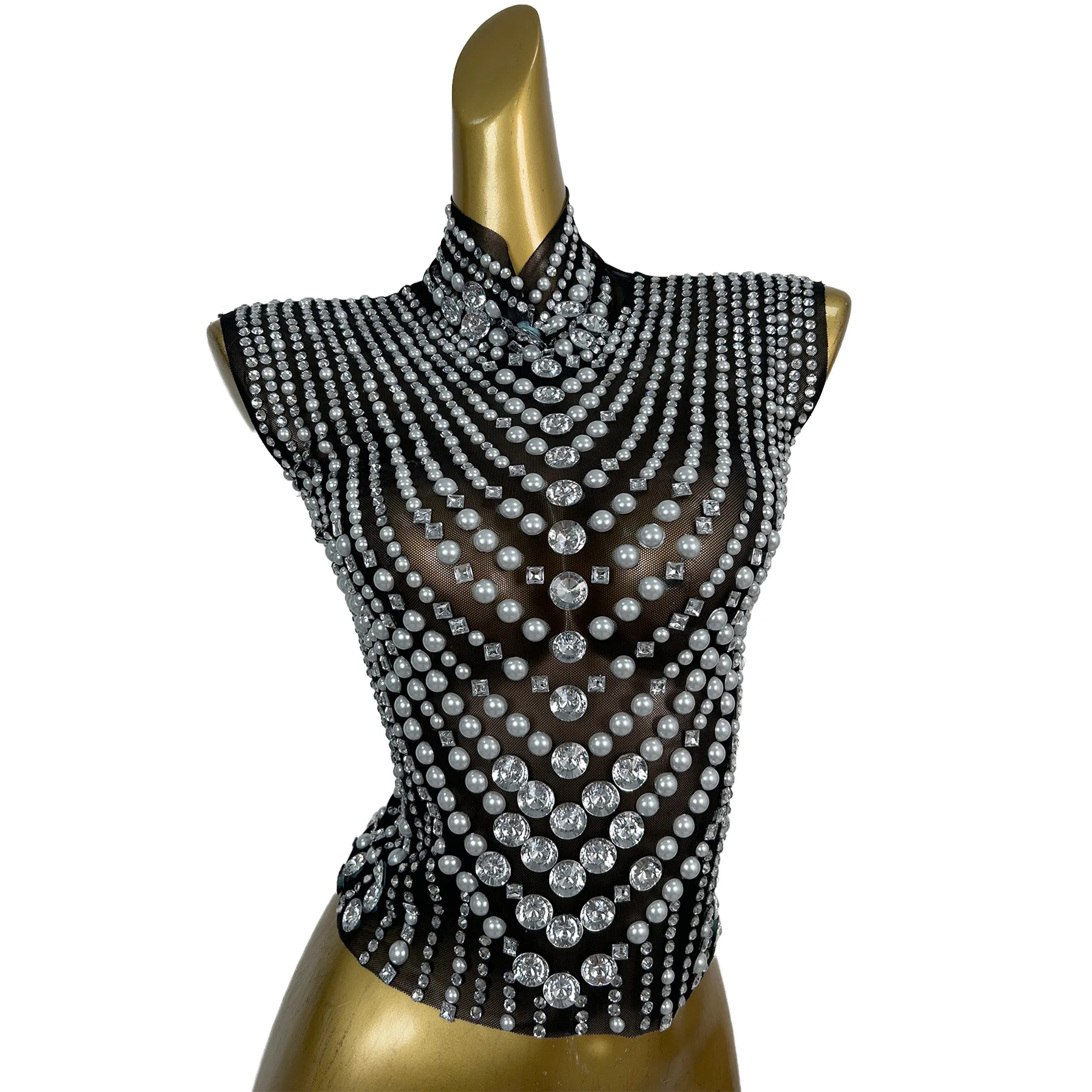 Sexy Mesh See Through Rhinestone Pearl Vest Tops Plus Size Women Bodycon Night Club Birthday Party Short Tops Festival Outfit
Sexy Mesh See Through Rhinestone Pearl Vest Tops Plus Size Women Bodycon Night Club Birthday Party Short Tops Festival Outfit