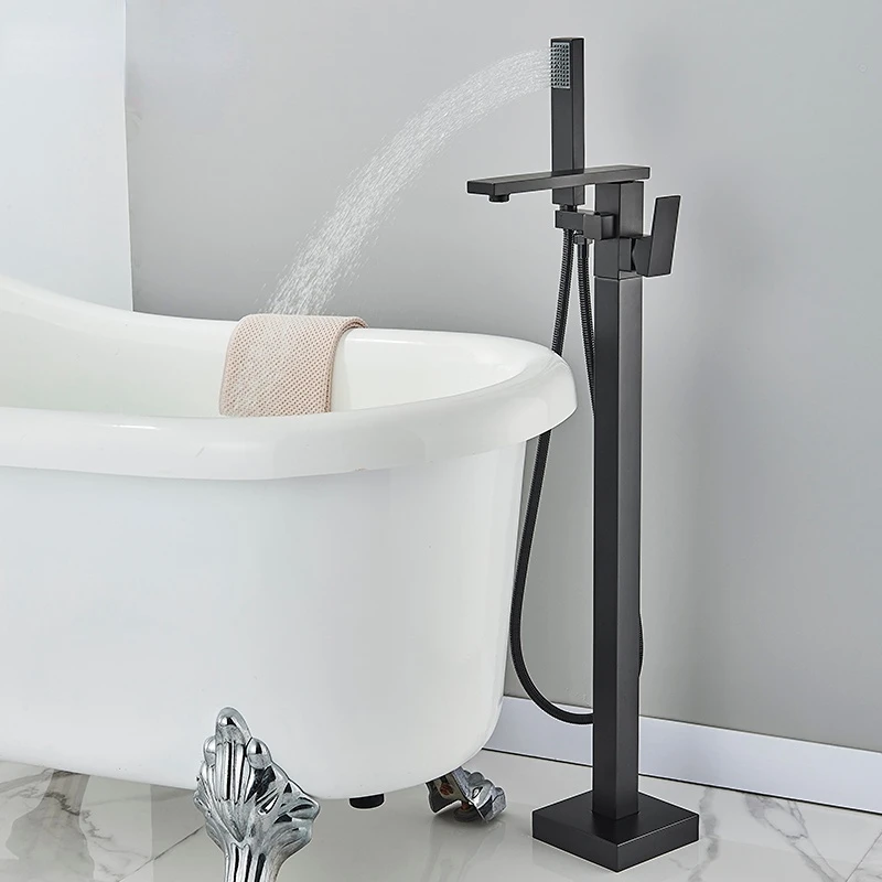Matte Black Single Handle Dual Control Floor Mount Bathtub Faucet Hot Cold Water Shower Mixer Tap Bathroom Waterfall
Matte Black Single Handle Dual Control Floor Mount Bathtub Faucet Hot Cold Water Shower Mixer Tap Bathroom Waterfall