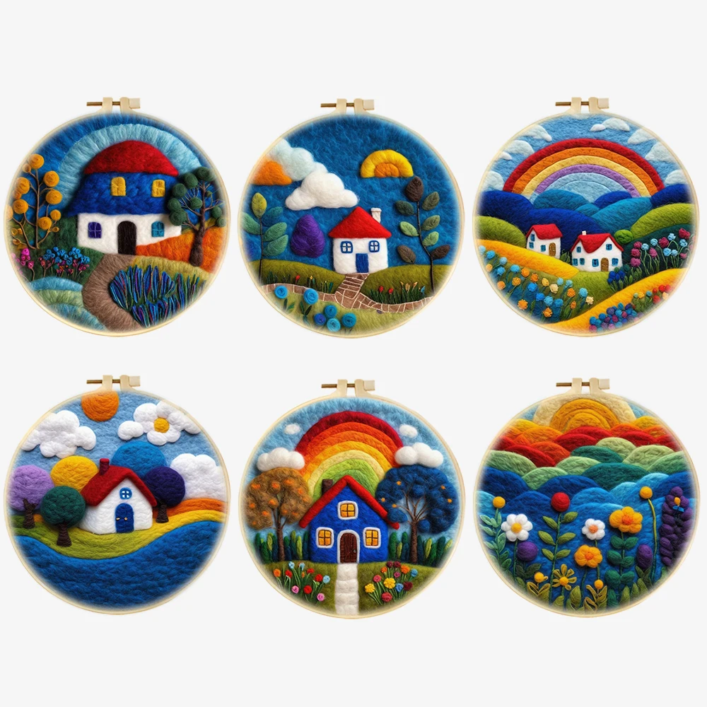 Blue House Pattern Needle Felt Painting Kits for Adults DIY Wool Felting Painting Kit for Beginners with Embroidery DIY Craft
Blue House Pattern Needle Felt Painting Kits for Adults DIY Wool Felting Painting Kit for Beginners with Embroidery DIY Craft