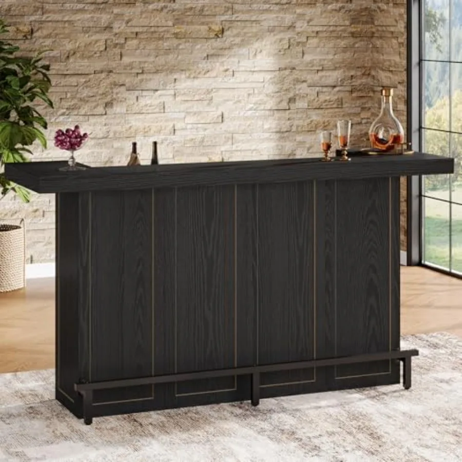 4-Tier Bar Table, 70.9-Inch Large Wooden Home Bar Unit with Wine Glass Holder and Black Footrest, Pub Table with Storage Shelve
4-Tier Bar Table, 70.9-Inch Large Wooden Home Bar Unit with Wine Glass Holder and Black Footrest, Pub Table with Storage Shelve