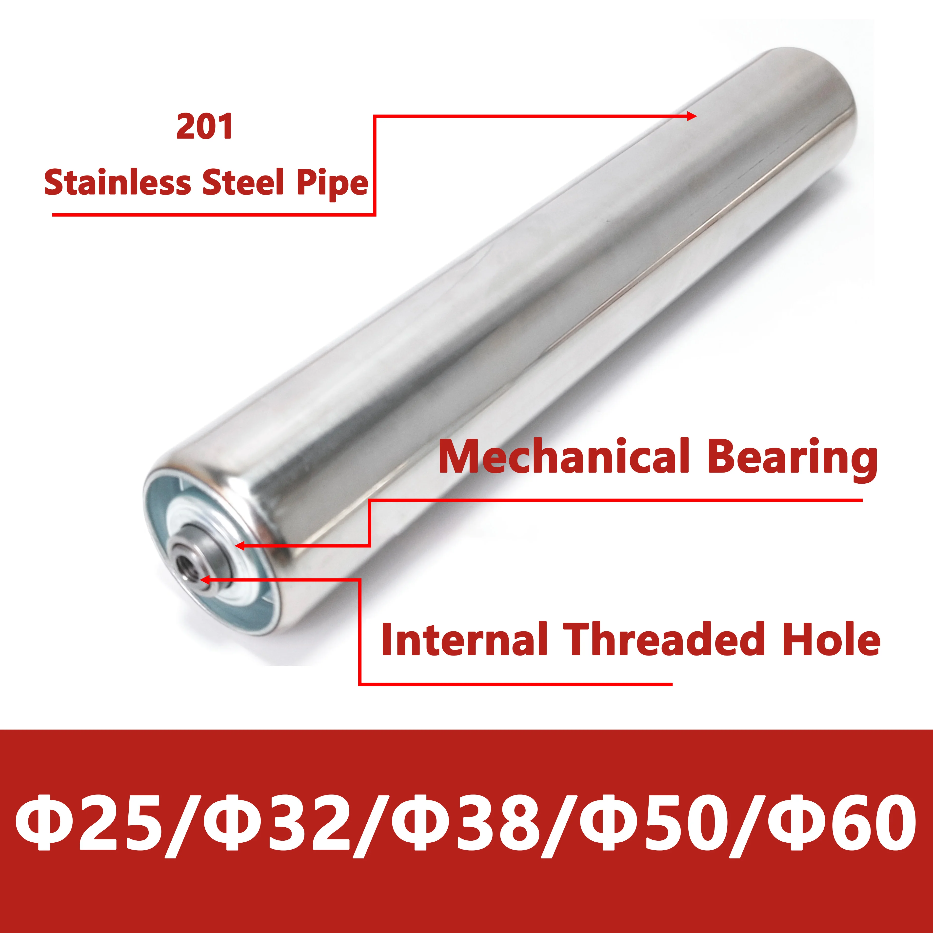 Stainless Steel Gravity Roller Conveyor Roller Φ25/32/38/50/60mm Total Length 100/150/200/250/300/350/400/450/500mm
Stainless Steel Gravity Roller Conveyor Roller Φ25/32/38/50/60mm Total Length 100/150/200/250/300/350/400/450/500mm