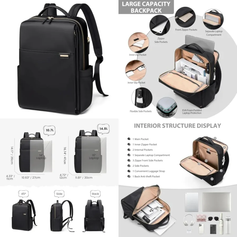 Laptop Backpack for Women, Work Busess Traval Computer Backpacks with Laptop Compartment Waterproof Casual Daypack for Travel C
Laptop Backpack for Women, Work Busess Traval Computer Backpacks with Laptop Compartment Waterproof Casual Daypack for Travel C
