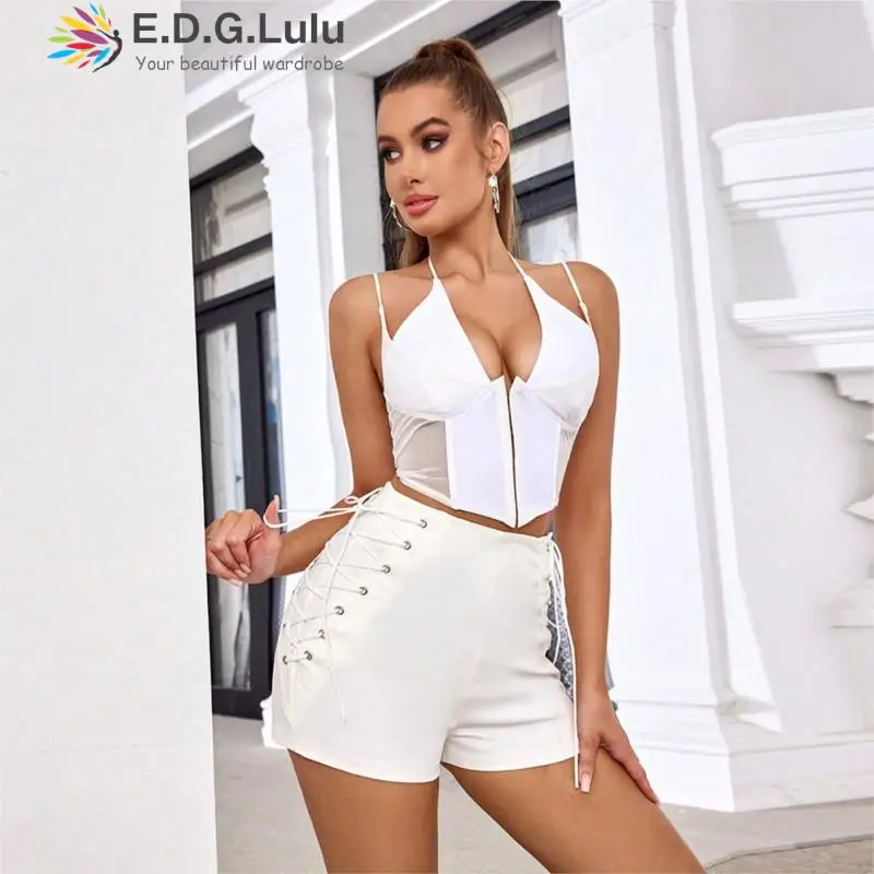 Модные уличные шорты EDGLuLu на шнуровке с боковой завязкой, однотонные Белые Повседневные Шорты с высокой талией, уличные летние шорты 2024 0513
Модные уличные шорты EDGLuLu на шнуровке с боковой завязкой, однотонные Белые Повседневные Шорты с высокой талией, уличные летние шорты 2024 0513