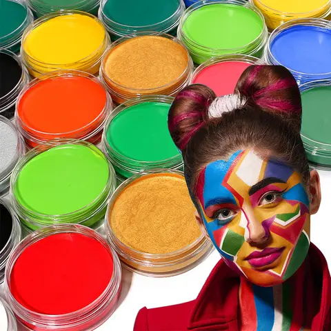 Pintura facial en crema profesional de neón, pintura corporal a base de aceite, pintura facial, maquillaje para niños y adultos, un solo Color, 30g