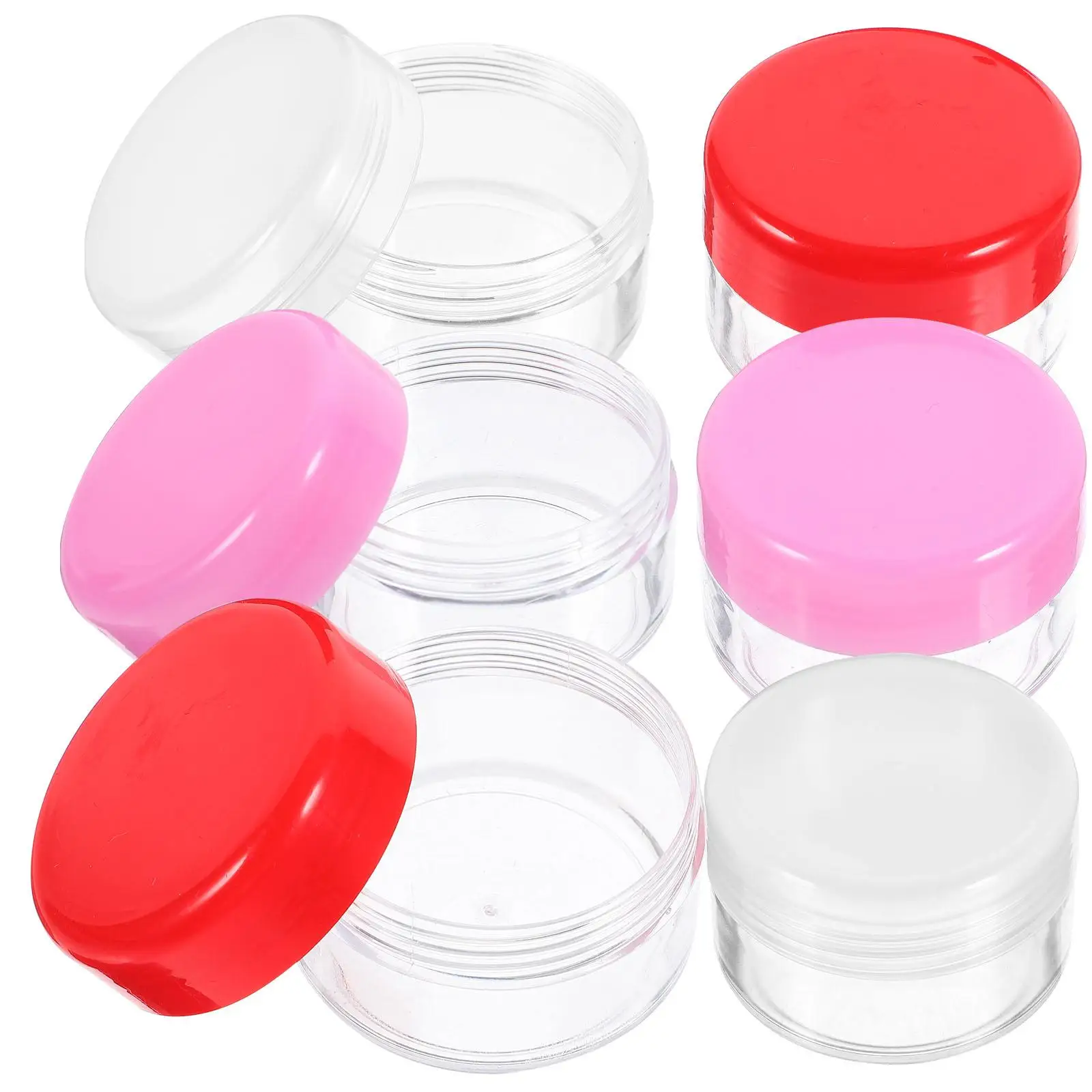 6 Pcs 20ml Jars Compact Transparent Plastic Containers Red Pink Small Cream Storage Jars Refillable
6 Pcs 20ml Jars Compact Transparent Plastic Containers Red Pink Small Cream Storage Jars Refillable