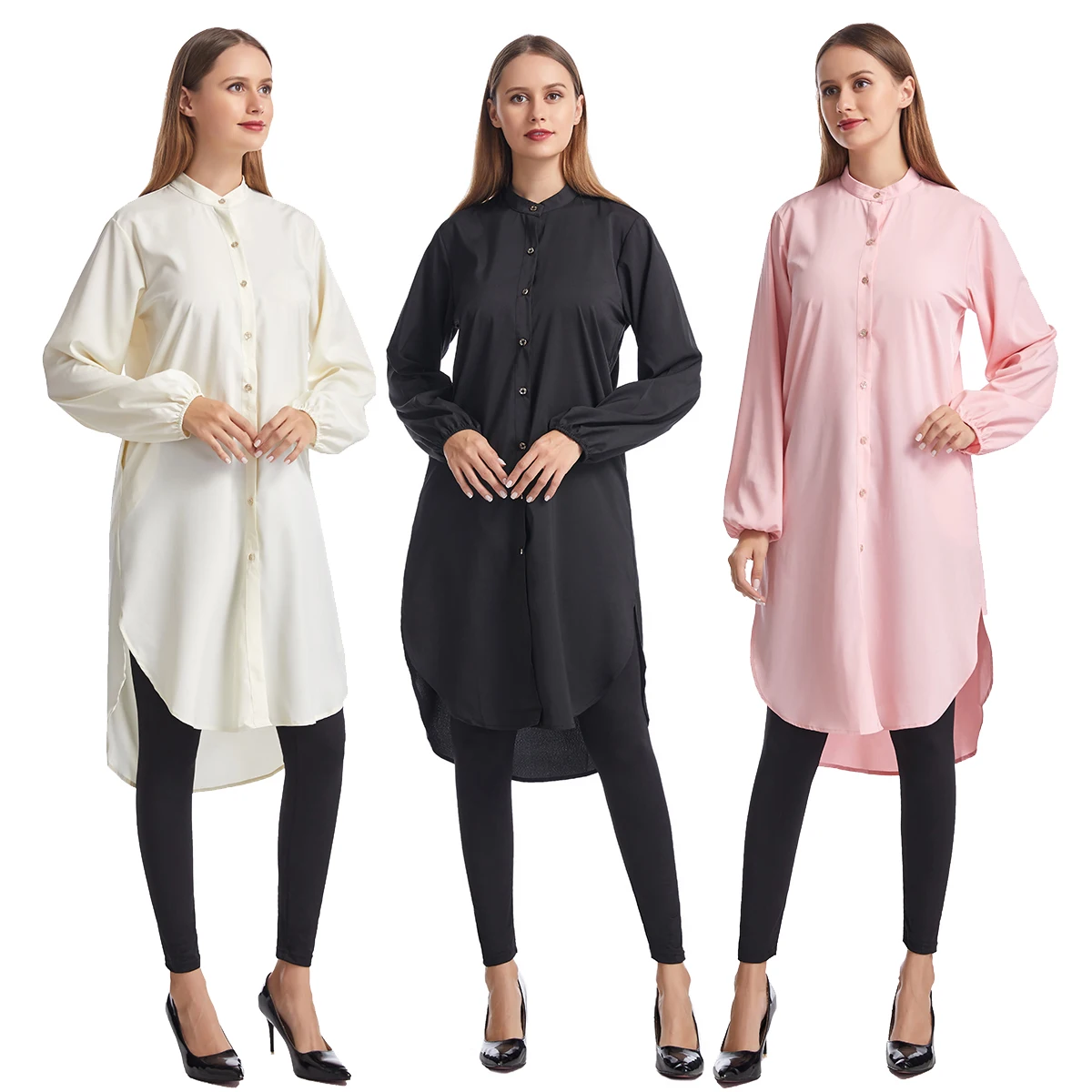 Muslim Lady Shirt Collar Long Sleeves Abaya Arab Women Solid Color Traditional Ankle Length Robe Maxi Dress
Muslim Lady Shirt Collar Long Sleeves Abaya Arab Women Solid Color Traditional Ankle Length Robe Maxi Dress