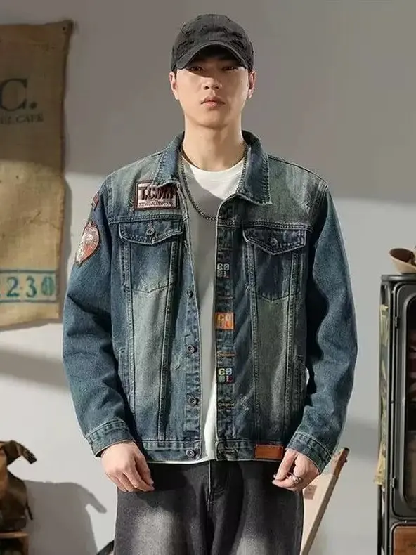 Retro Distred Motorcycle Jaet Men's Spring Autumn Denim Coat Station Bae Faion Urban Sle Long Sve Outerwear
Retro Distred Motorcycle Jaet Men's Spring Autumn Denim Coat Station Bae Faion Urban Sle Long Sve Outerwear