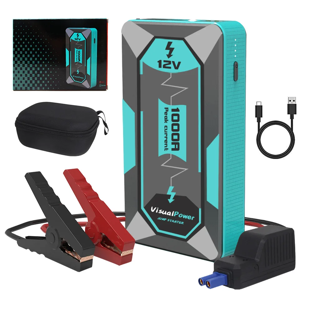1000A Jump Starter Power Bank 12V Portable Car Battery Booster Emergency Charger for 4-Cylinder Petrol Cars SUVs.
1000A Jump Starter Power Bank 12V Portable Car Battery Booster Emergency Charger for 4-Cylinder Petrol Cars SUVs.