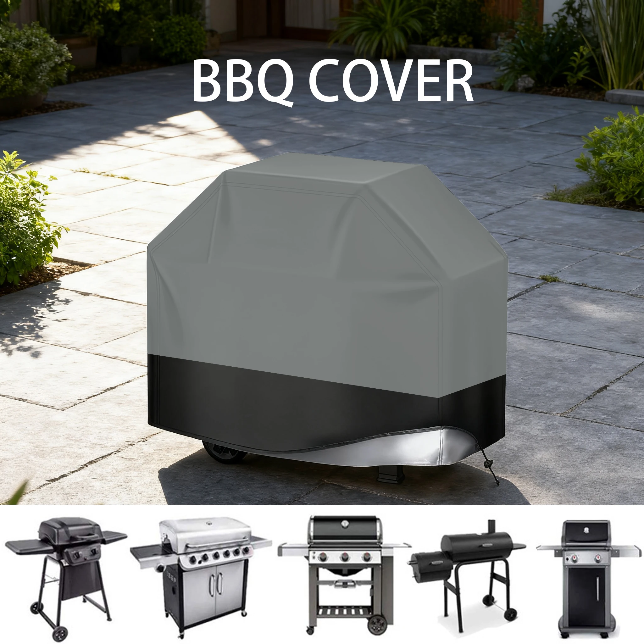 BBQ Grill Barbecue Cover Dustproof Waterproof Thickened BBQ Cover Outdoor Rainproof BBQ Cover 
BBQ Grill Barbecue Cover Dustproof Waterproof Thickened BBQ Cover Outdoor Rainproof BBQ Cover