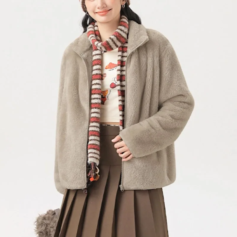 Women Polar Fleece Jackets Solid Color Autumn Winter Female Long Sleeve Stand Collar Zipper Coats Lady Thickened Warm Outerwear
Women Polar Fleece Jackets Solid Color Autumn Winter Female Long Sleeve Stand Collar Zipper Coats Lady Thickened Warm Outerwear