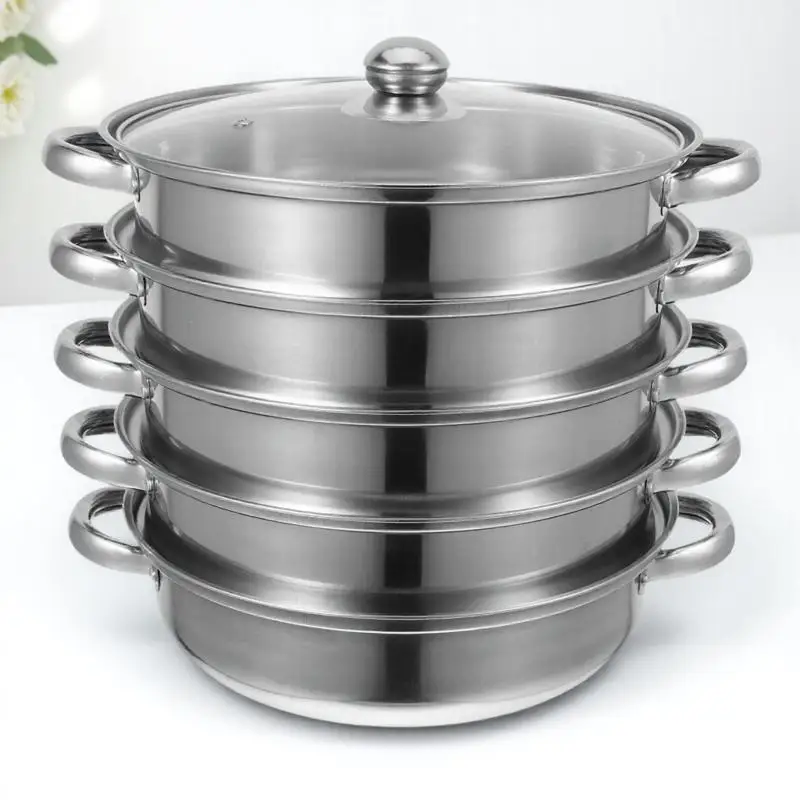 Practical Stainless Steel Steam Pot Multifunctional Soup Cookware for Home Kitchen Steamer Dumpling Vegetable Steaming with Lid
Practical Stainless Steel Steam Pot Multifunctional Soup Cookware for Home Kitchen Steamer Dumpling Vegetable Steaming with Lid