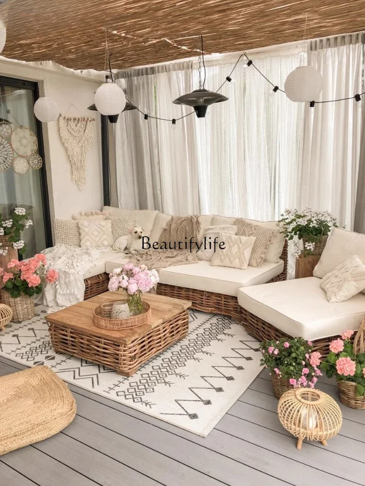 Courtyard South East Asia Wind B & B Terrace Sun Room Garden Balcony Leisure Area Sofa Rattan Furniture
Courtyard South East Asia Wind B & B Terrace Sun Room Garden Balcony Leisure Area Sofa Rattan Furniture