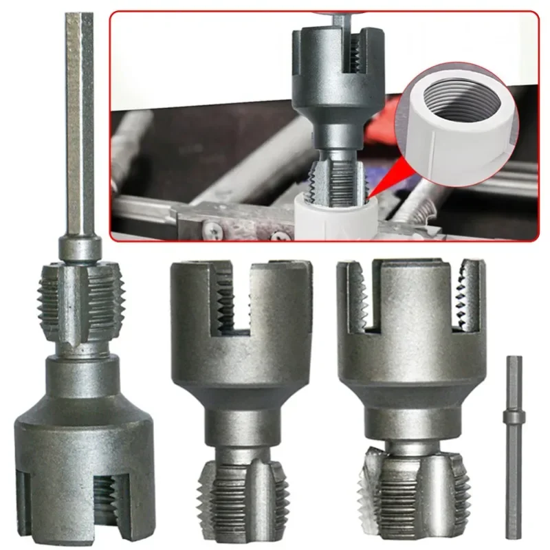 Pipe Thread Cutting Tool Electric Drill Compatible PVC Pipe Threader Kit 1/2'' 3/4'' Internal External Rethreading Maker
Pipe Thread Cutting Tool Electric Drill Compatible PVC Pipe Threader Kit 1/2'' 3/4'' Internal External Rethreading Maker