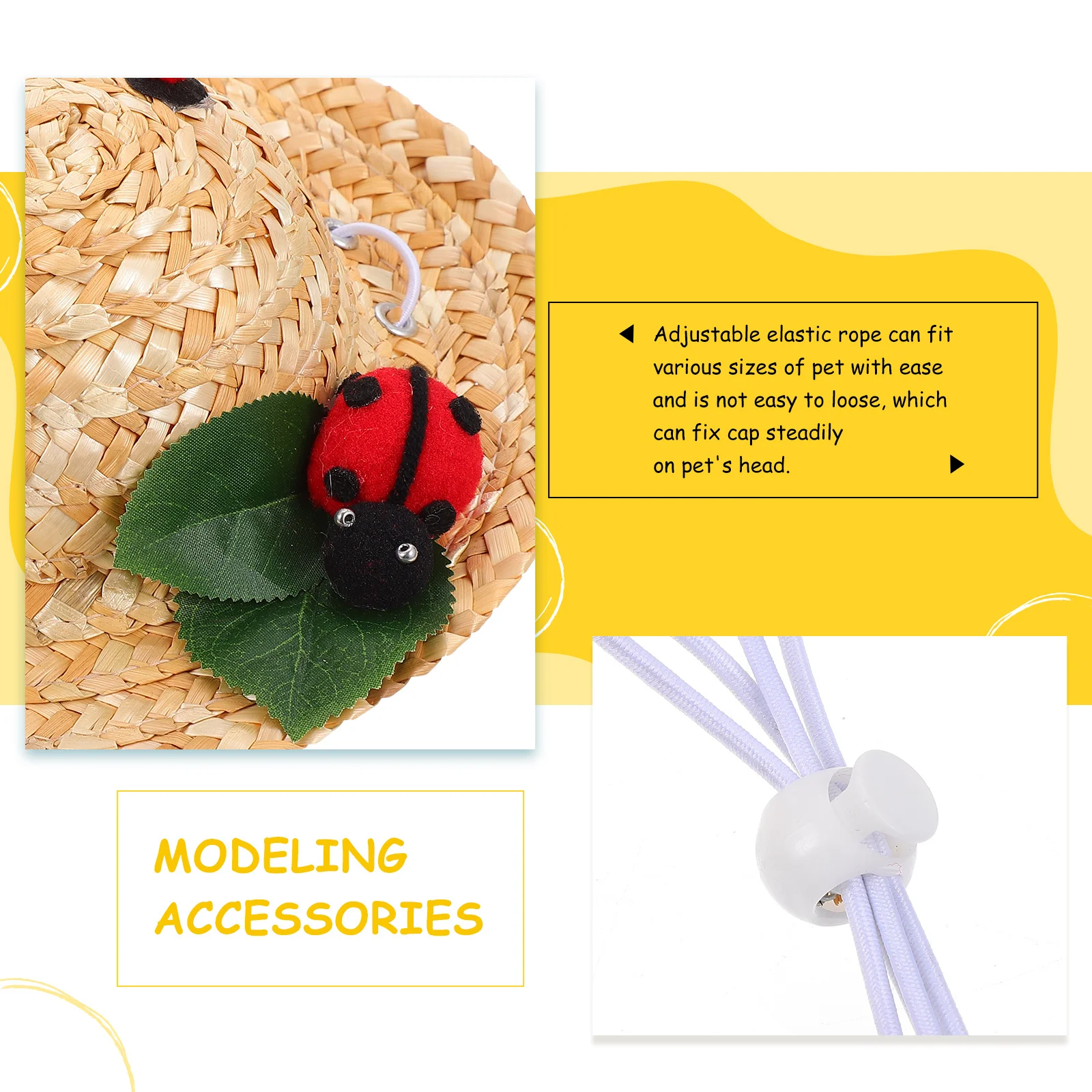 Pet Summer Straw Hat Small Dog Cat Kitten Lightweight Breathable Beach Vacation Photography Prop Accessory Pet Hat 
Pet Summer Straw Hat Small Dog Cat Kitten Lightweight Breathable Beach Vacation Photography Prop Accessory Pet Hat